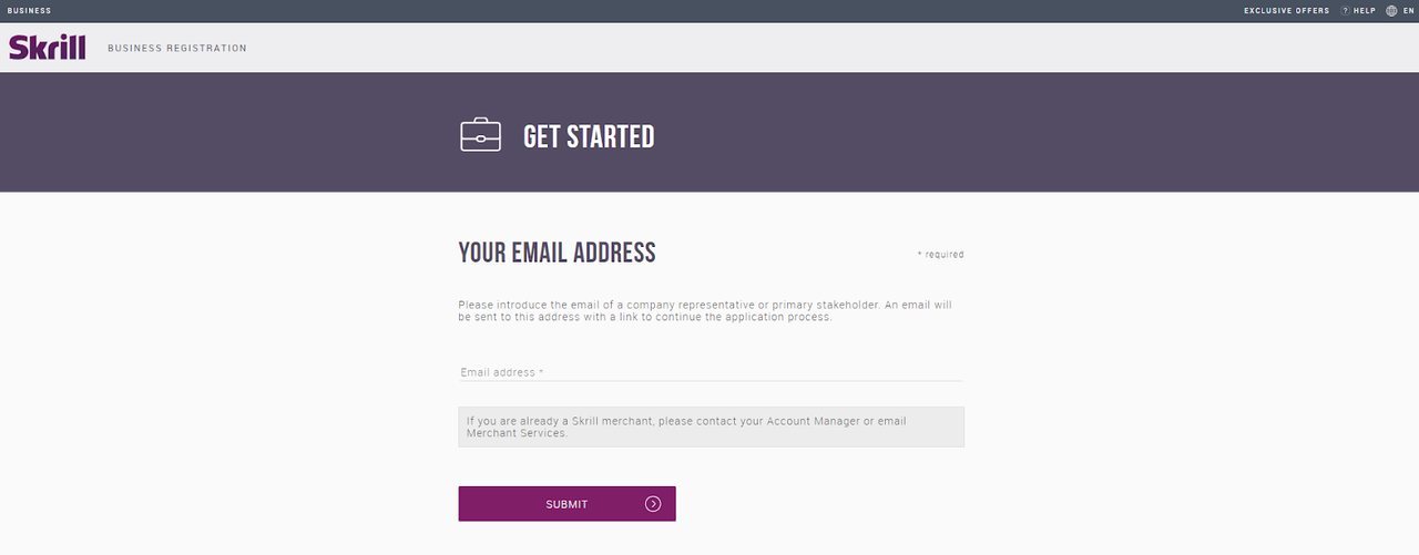 Skrill Business Account Registration