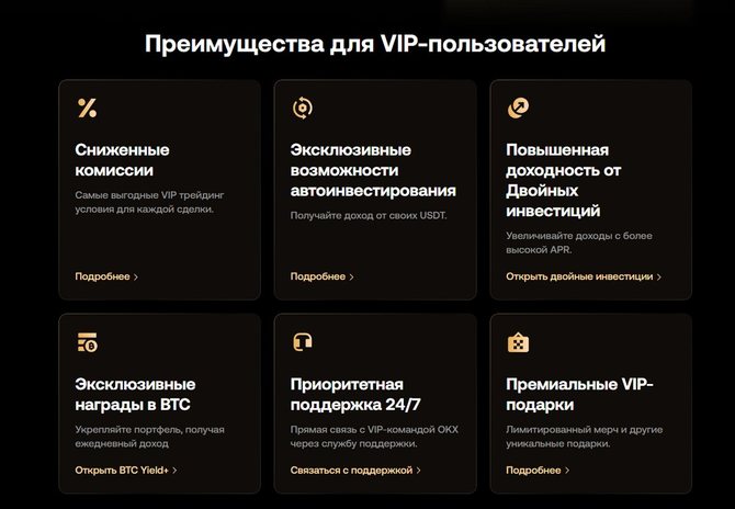 Перечисление преимуществ VIP