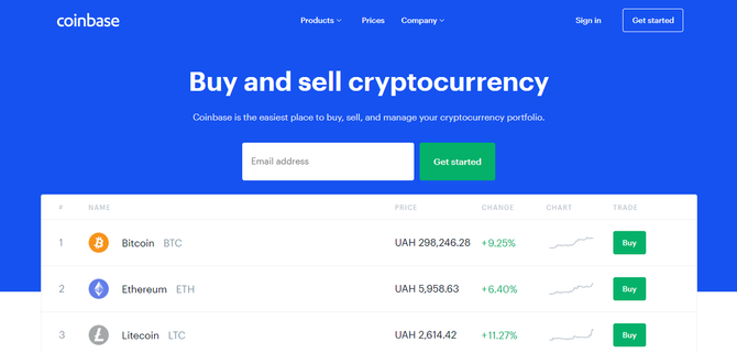 Официальный сайт кошелька Coinbase