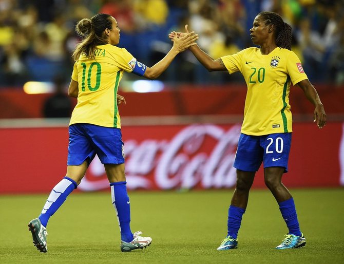 Марта и Формига в составе сборной Бразилии // twitter.com/fifawwc
