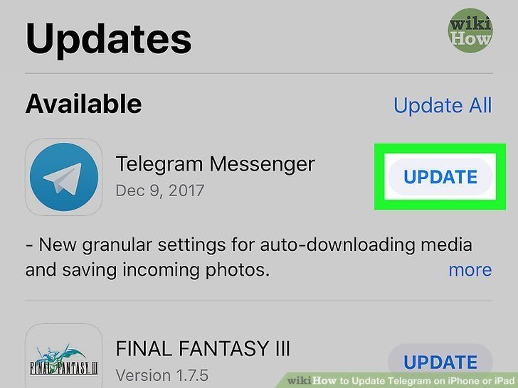 update telegram app