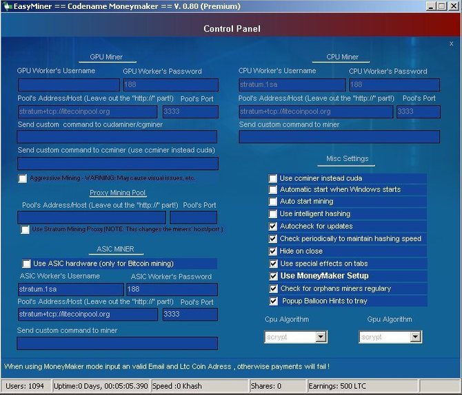 Программа для майнинга EasyMiner