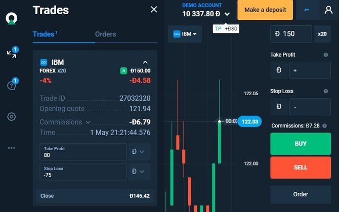 Tracking the status of an open forex position