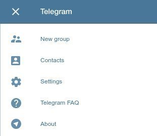 Telegram online menu 