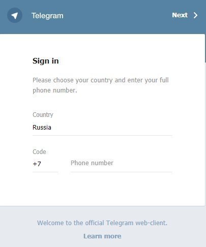 Домашняя страница регистрации в Telegram онлайн