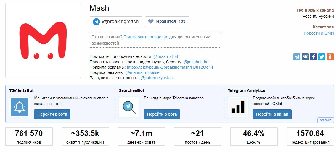 Телеграм канал mash как найти