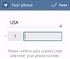Поля для выбора страны и указания номера телефона при регистрации