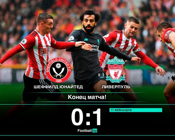 Ливерпуль обыграл Шеффилд Юнайтед 1:0, football.ru