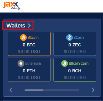 Выбрать монету // Источник: jaxx.io