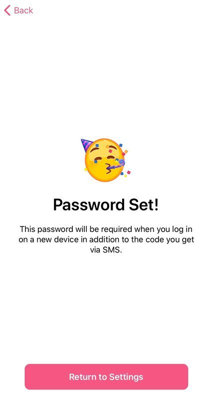 Completing the cloud password setup process