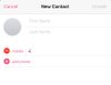 New contact in iOS