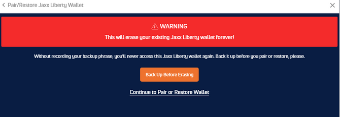 Запрос на генерацию мнемонической фразы // Источник: jaxx.io