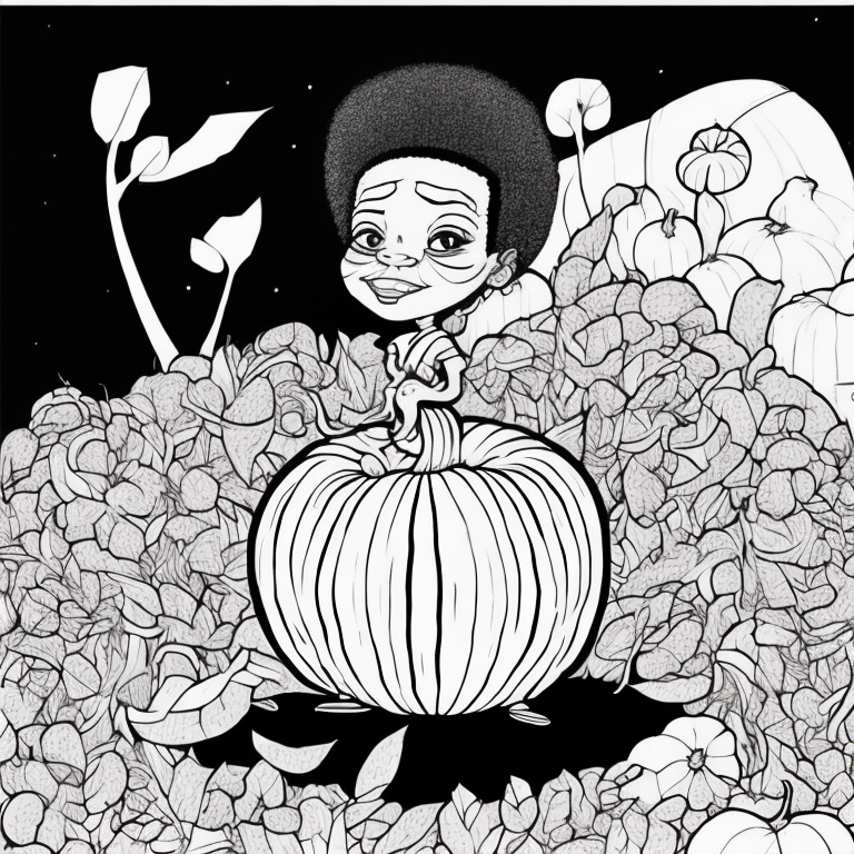 black girl with pumpkin in hand