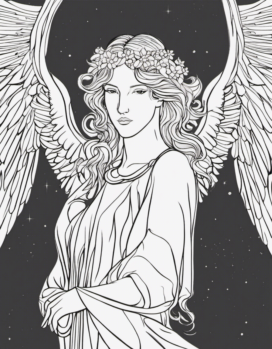 angel for adults coloring page