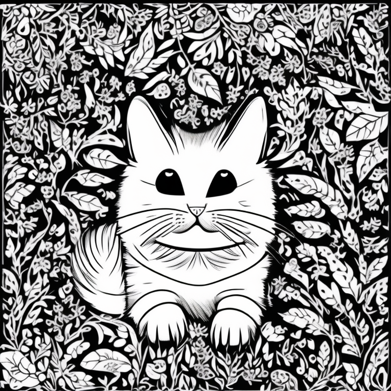 a cute cat coloring page