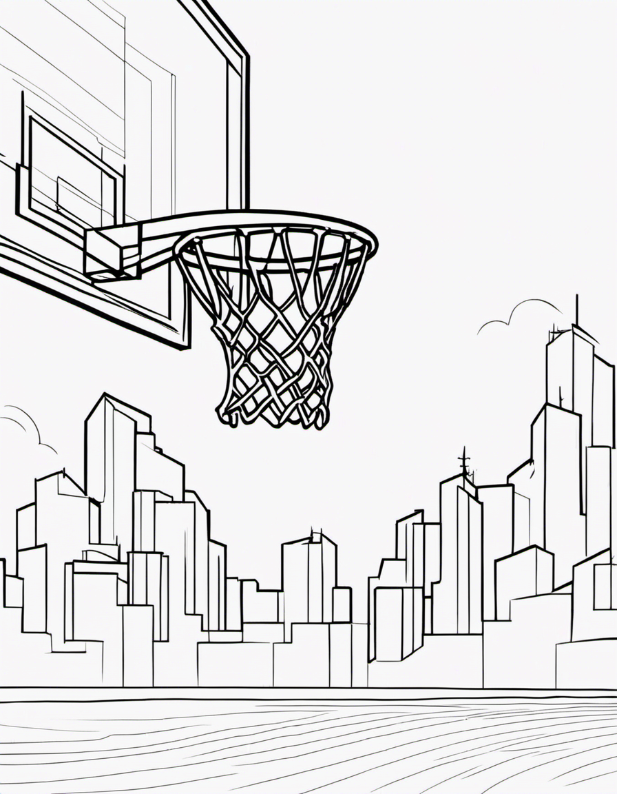 realistic basketball coloring page