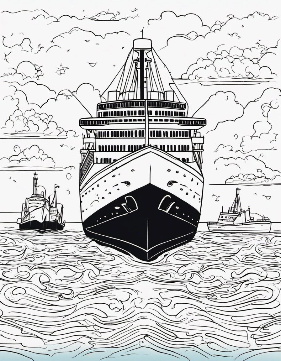 cartoon titanic coloring page