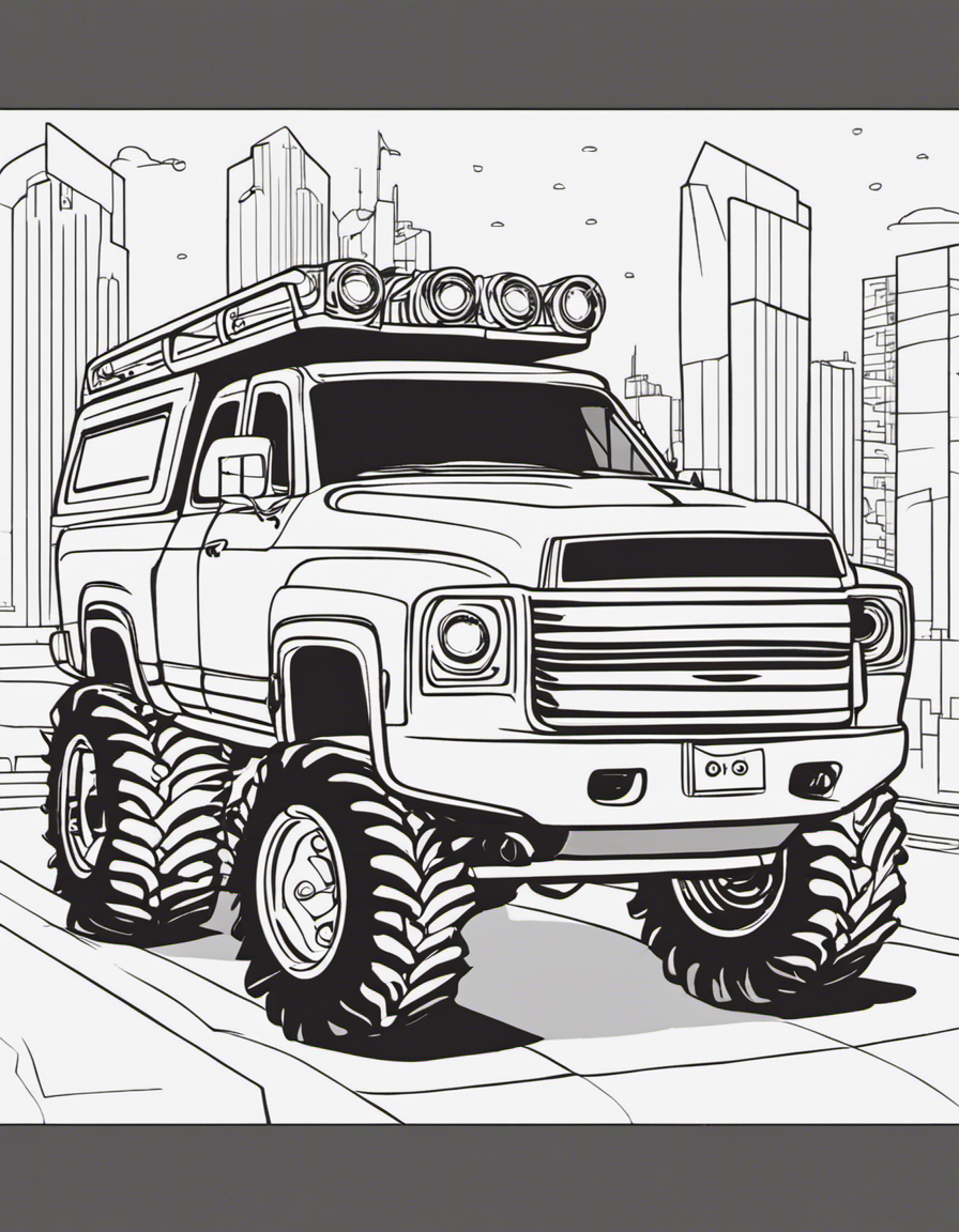 monster truck coloring page