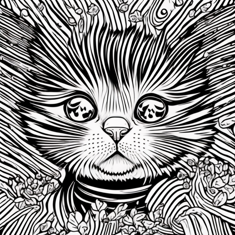 a cute cat coloring page