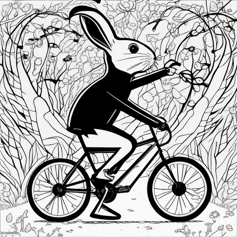 rabbit is riding a bicycle