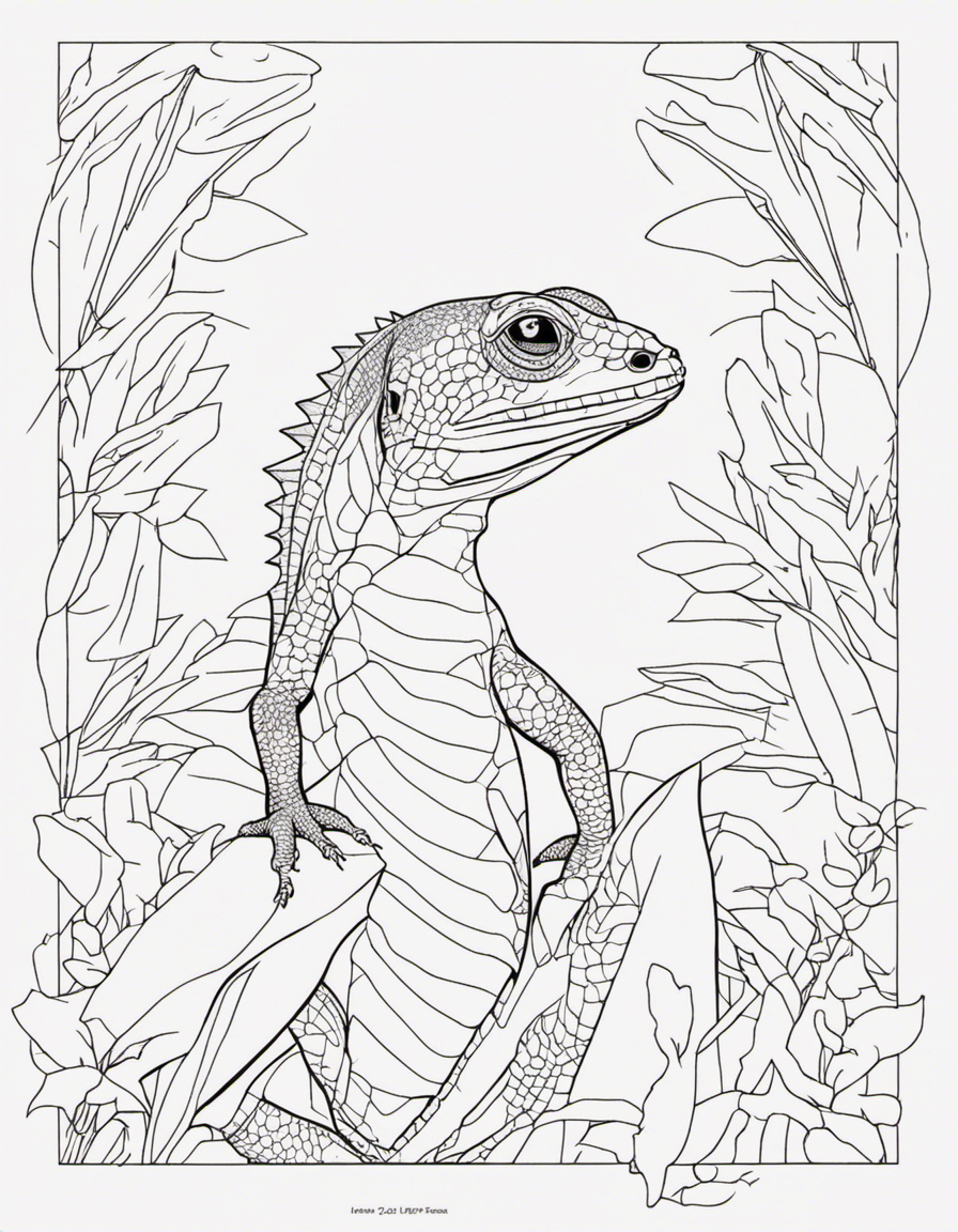 lizard for children coloring page