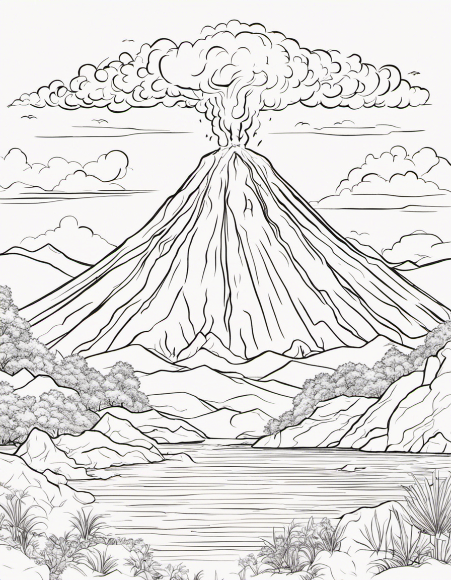 volcano coloring pages