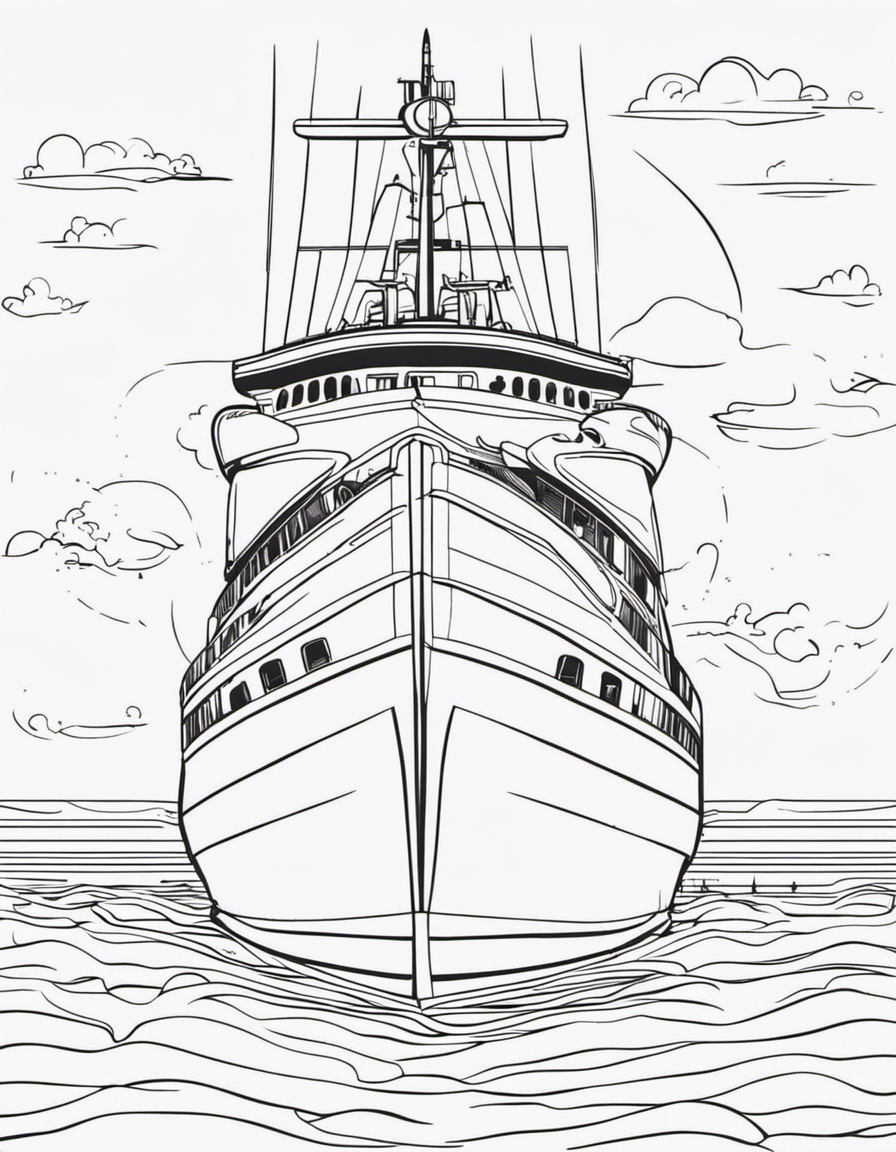 boat ship for adults coloring page