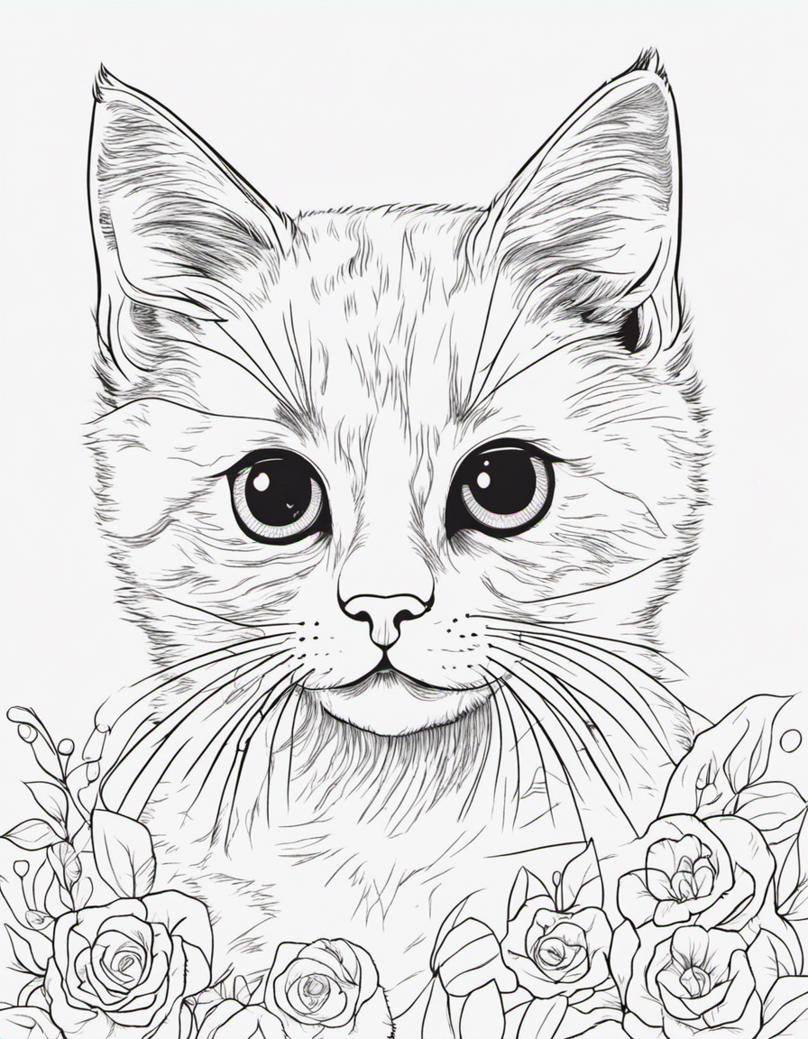 kitten for children coloring page