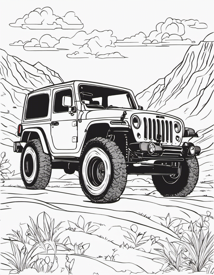 jeep for children coloring page