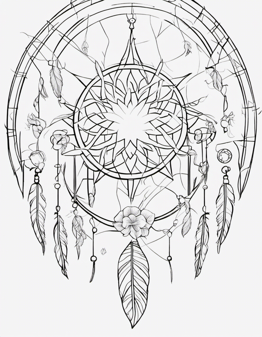 dreamcatcher for children coloring page