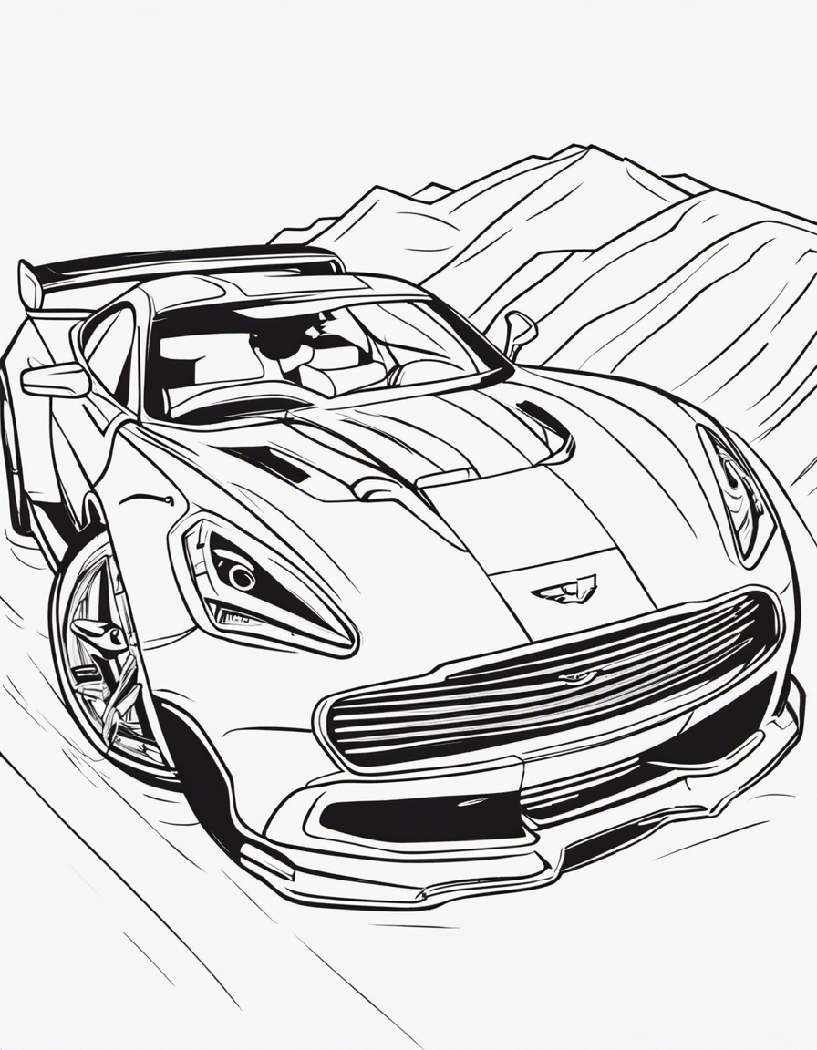 hot wheels for children coloring page