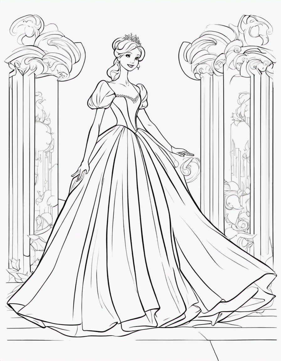 cinderella coloring page