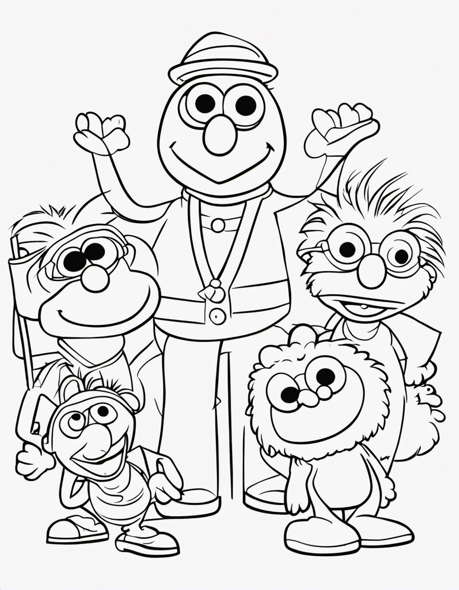 cartoon sesame street coloring page