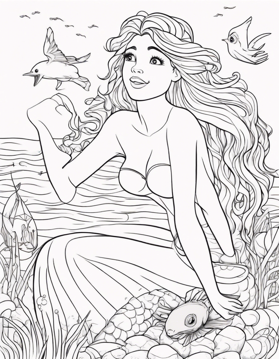 mermaid coloring pages