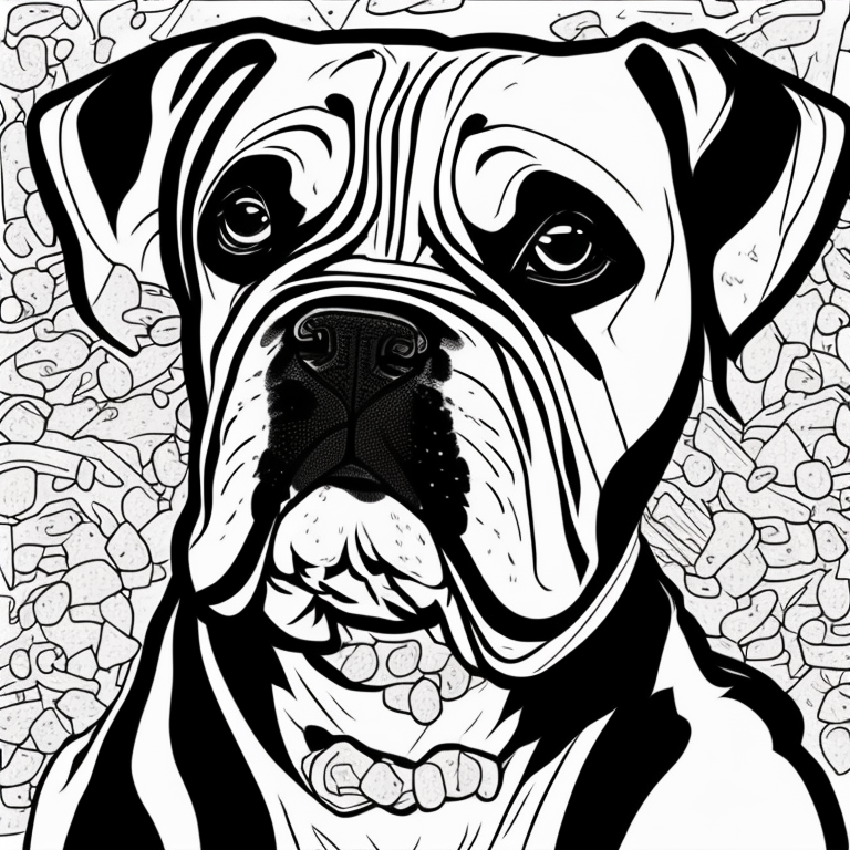 Dog boxer coloring page