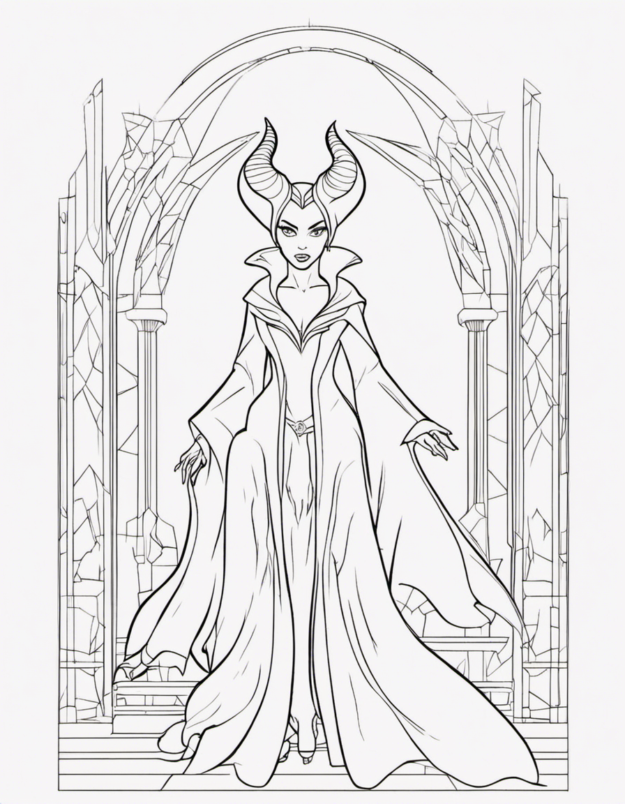 maleficent for children coloring page