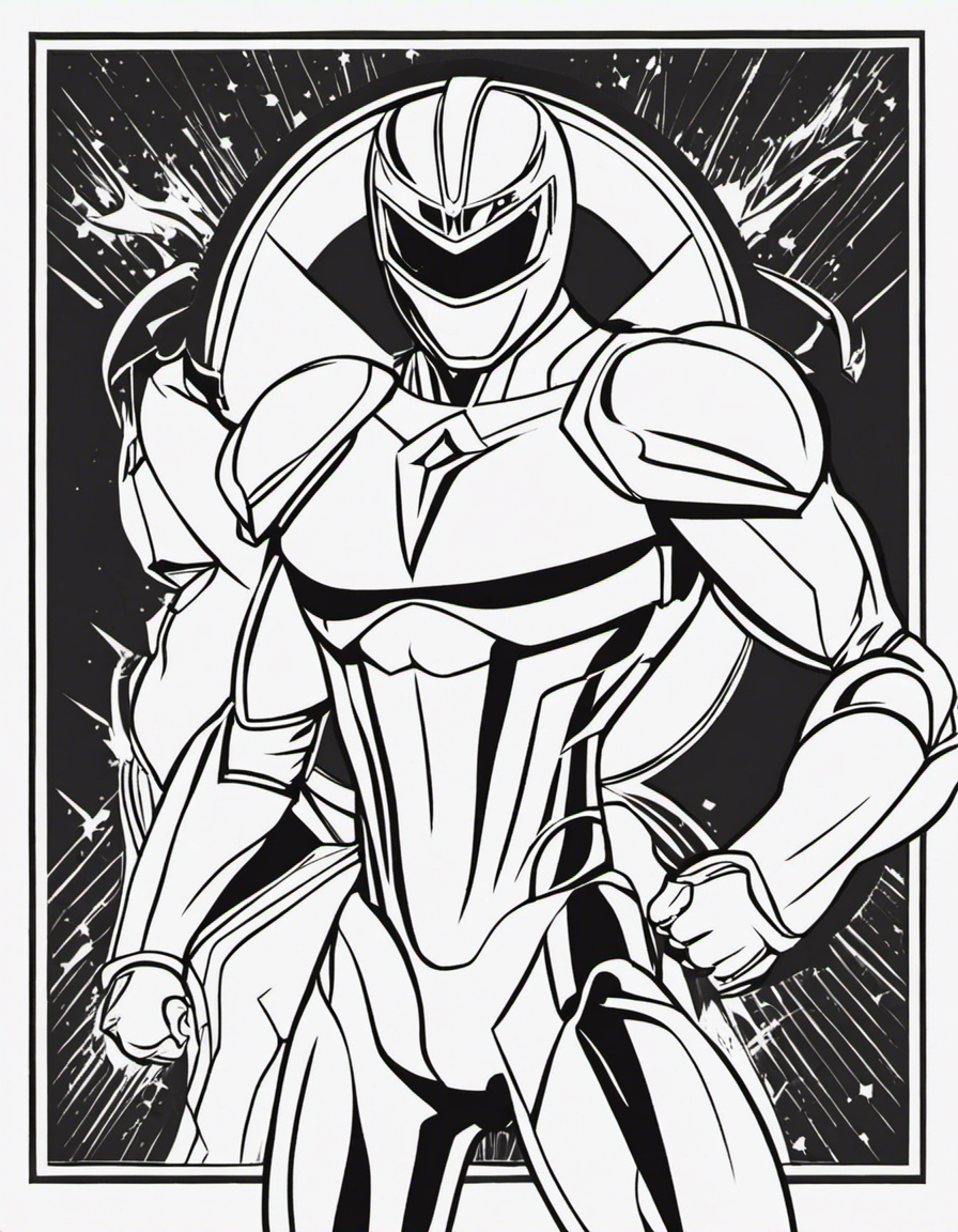 cartoon power rangers coloring page