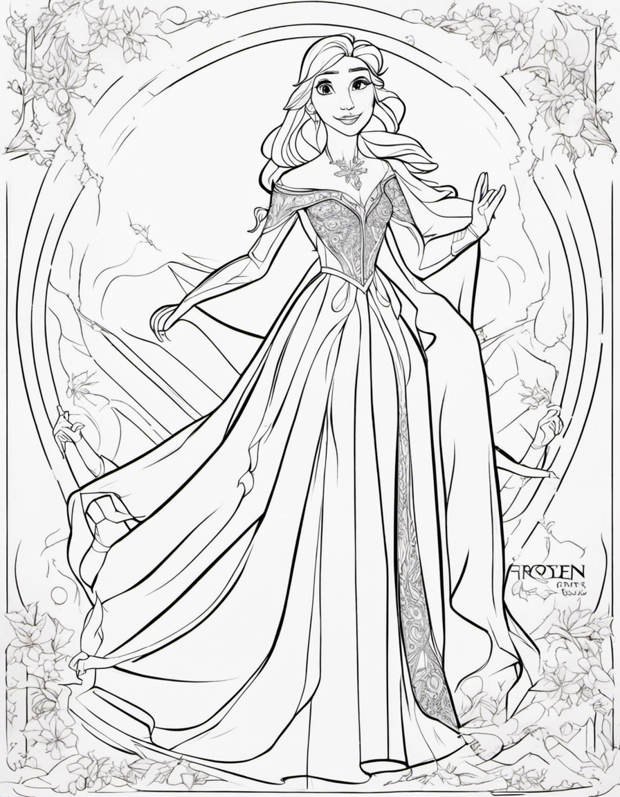 cartoon frozen coloring page