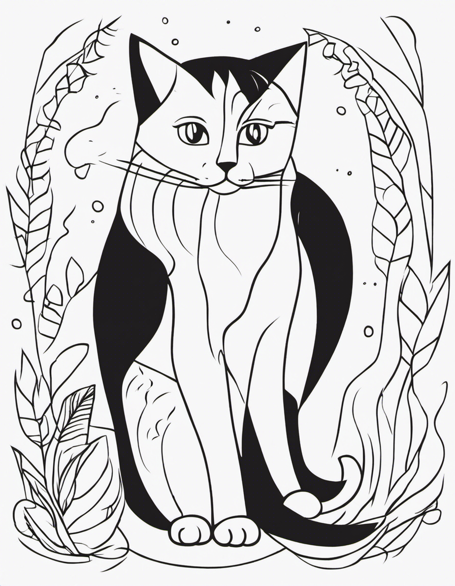 a cute cat coloring page