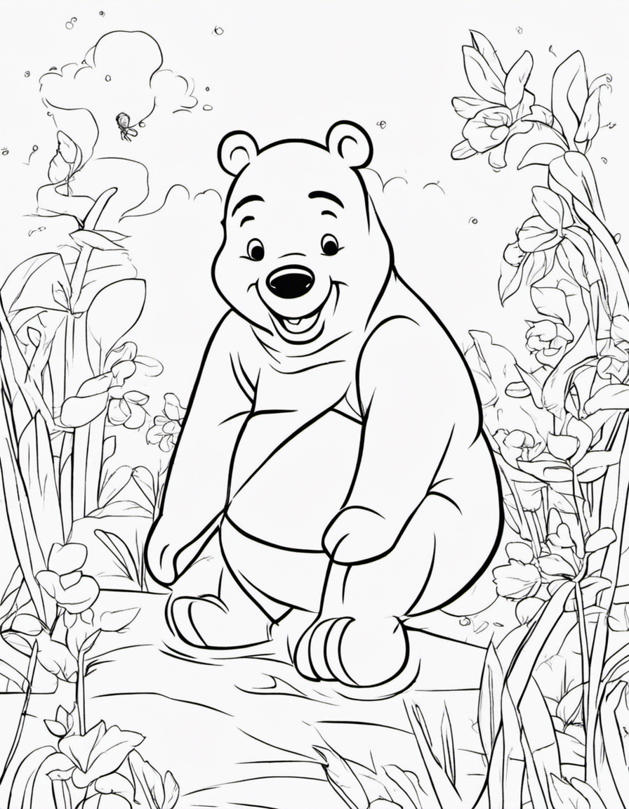 winnie the pooh for children coloring page