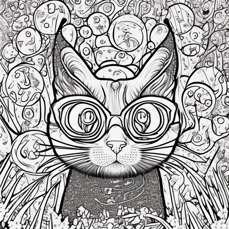 un gato coloring page