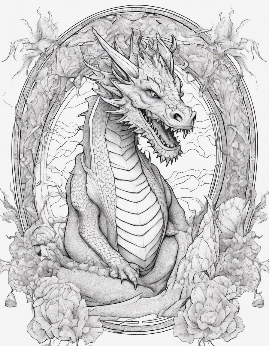 detailed for adults dragon knitting a sweater coloring page