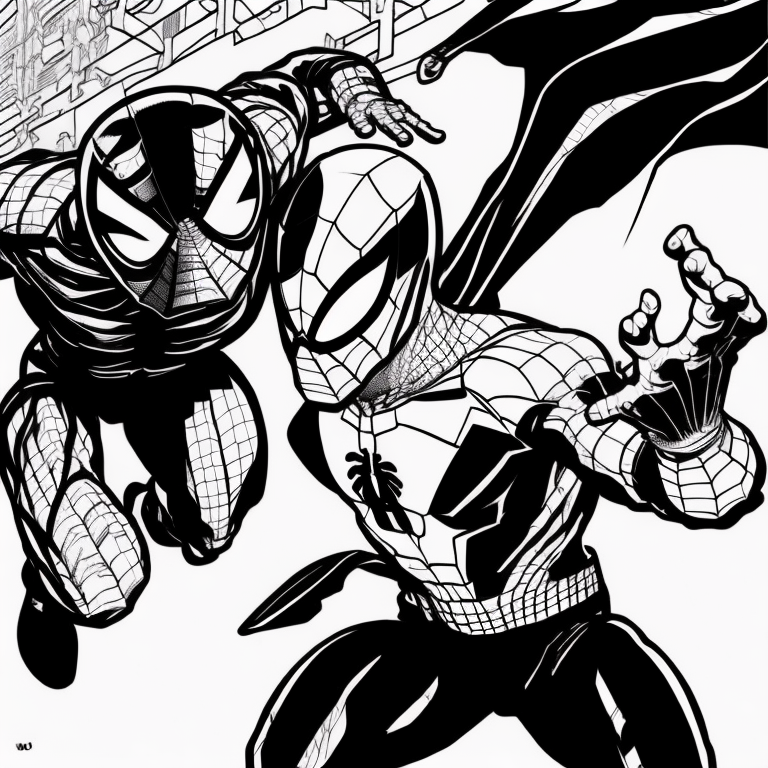 Spiderman vs Green Goblin coloring page