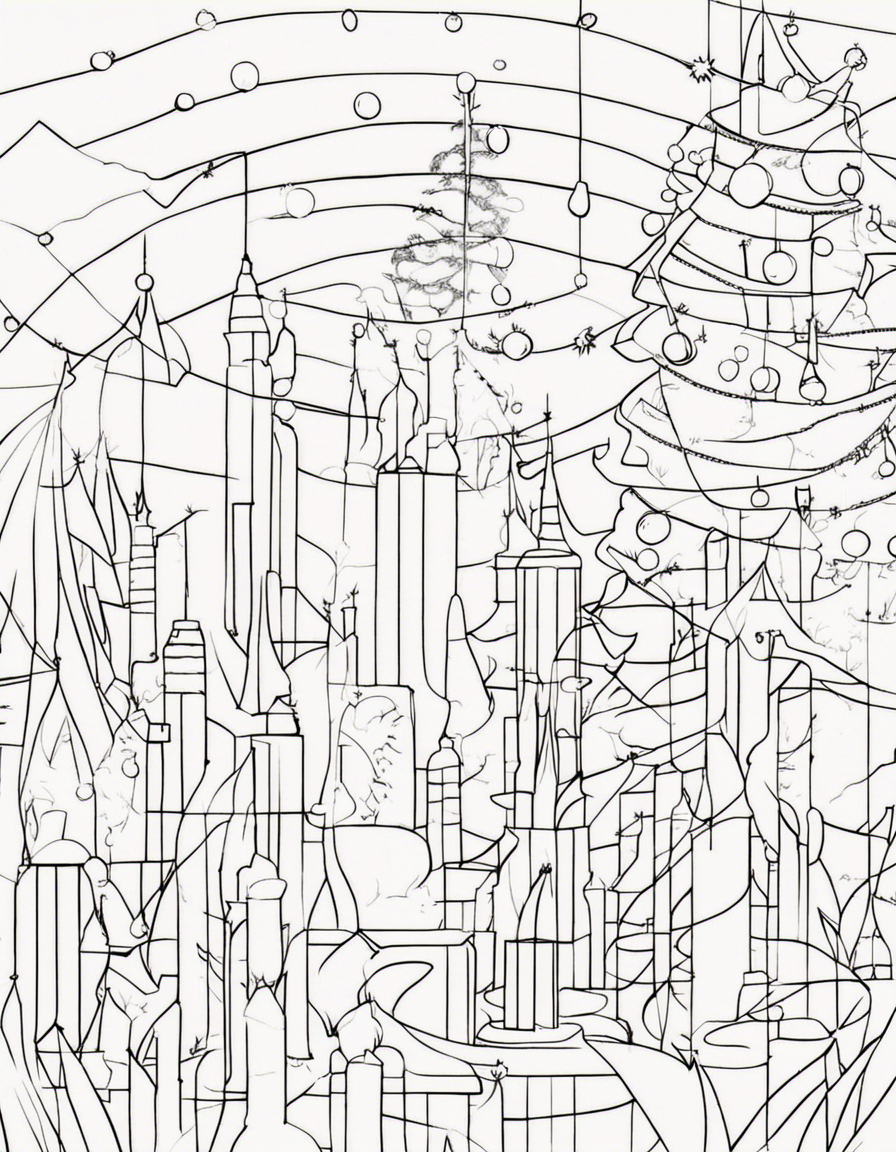 realistic christmas lights coloring page