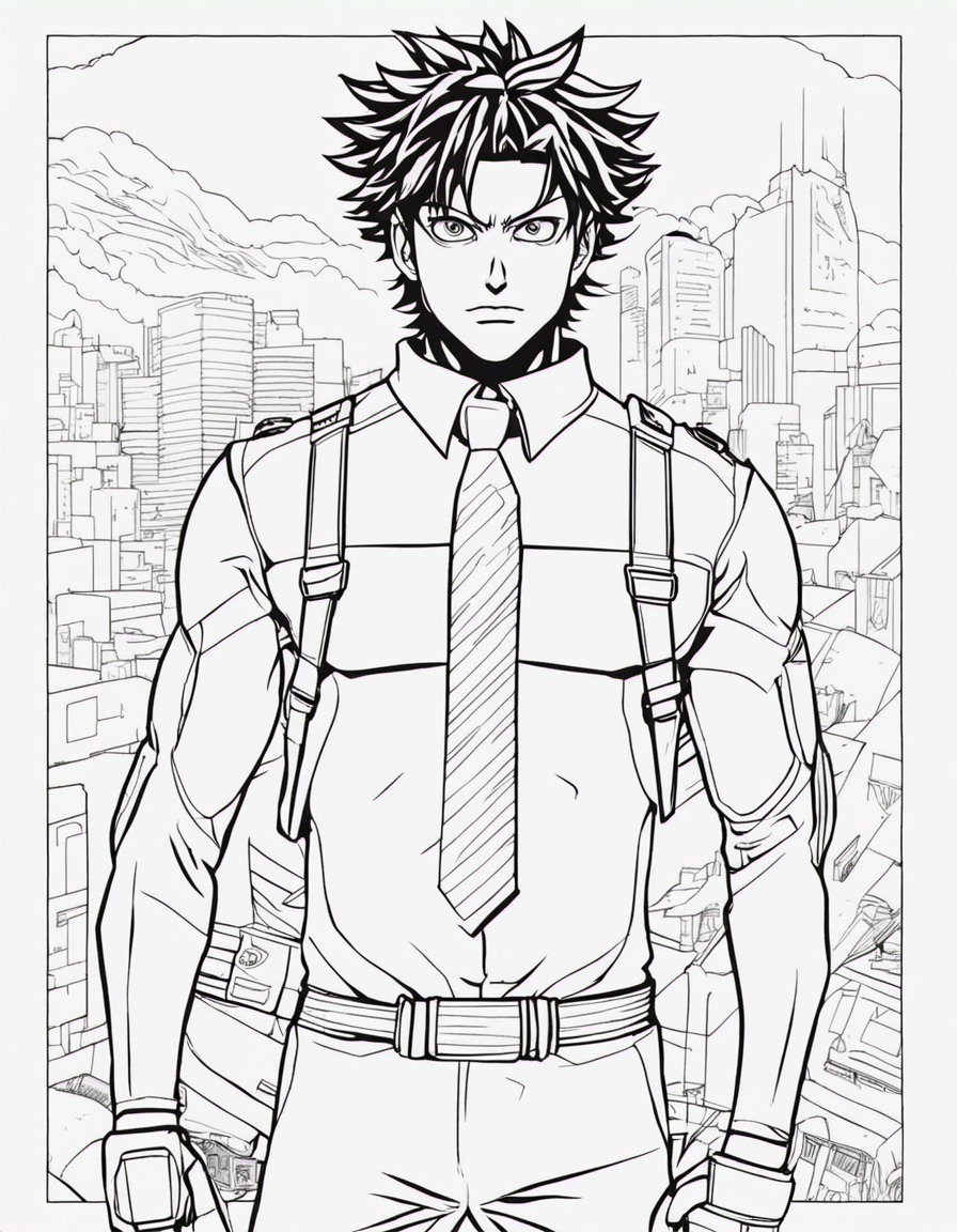 my hero academia for children coloring page