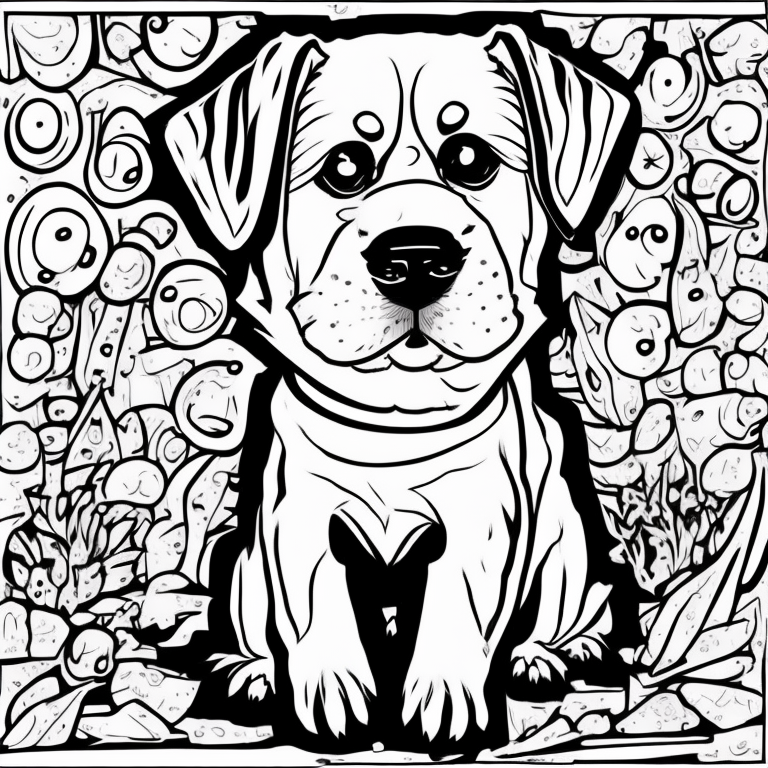 a cute dog coloring page