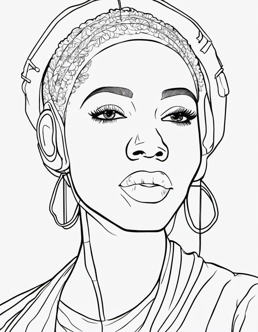 black girl coloring page