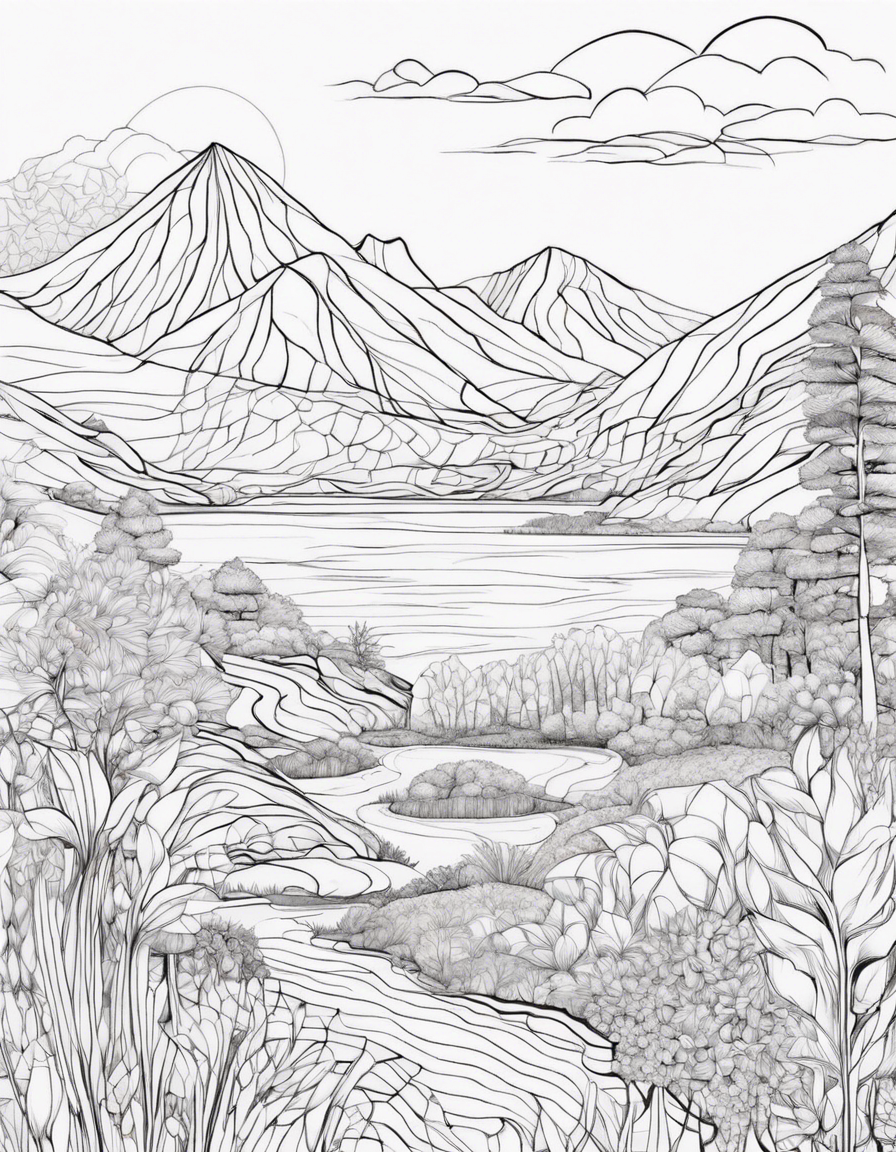 zentangle landscape coloring page