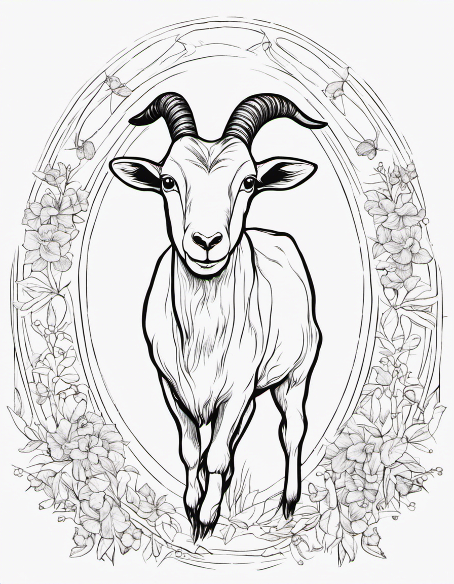realistic goat coloring page