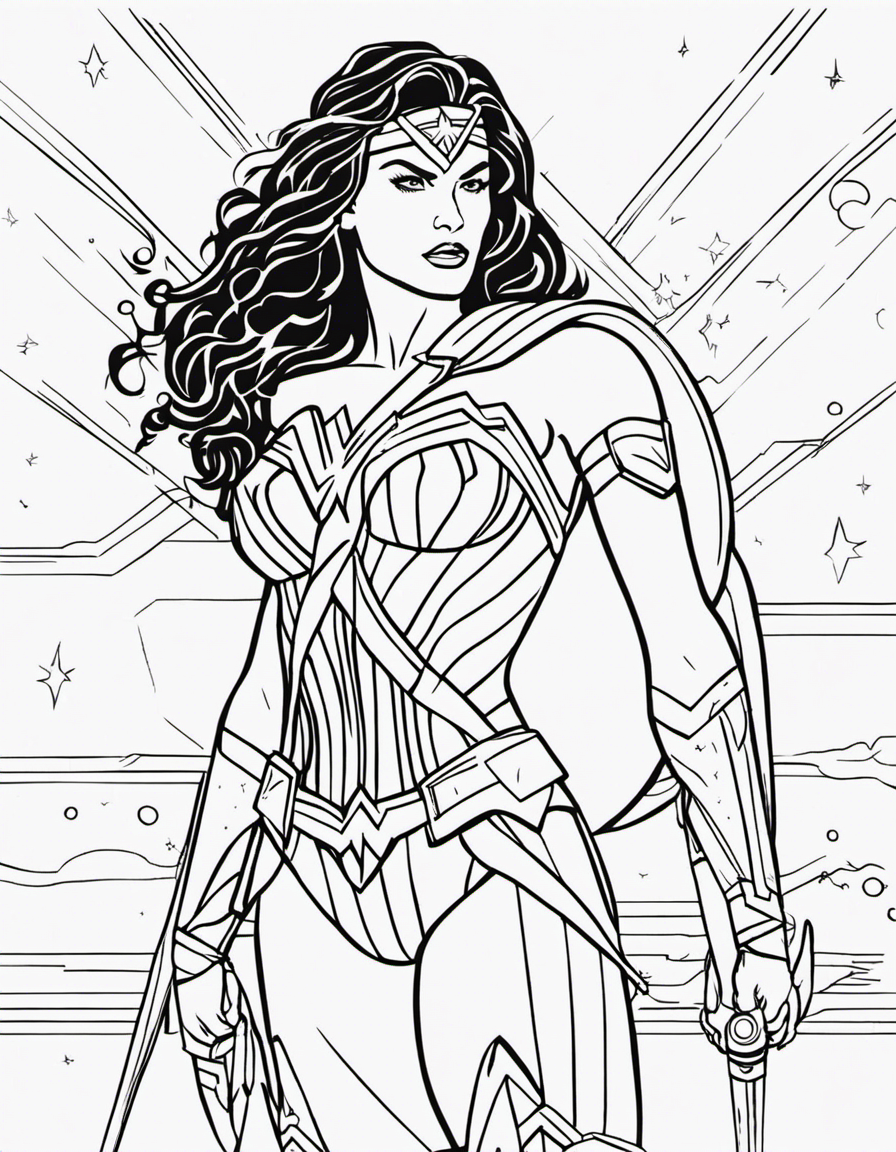 wonder woman for adults coloring page